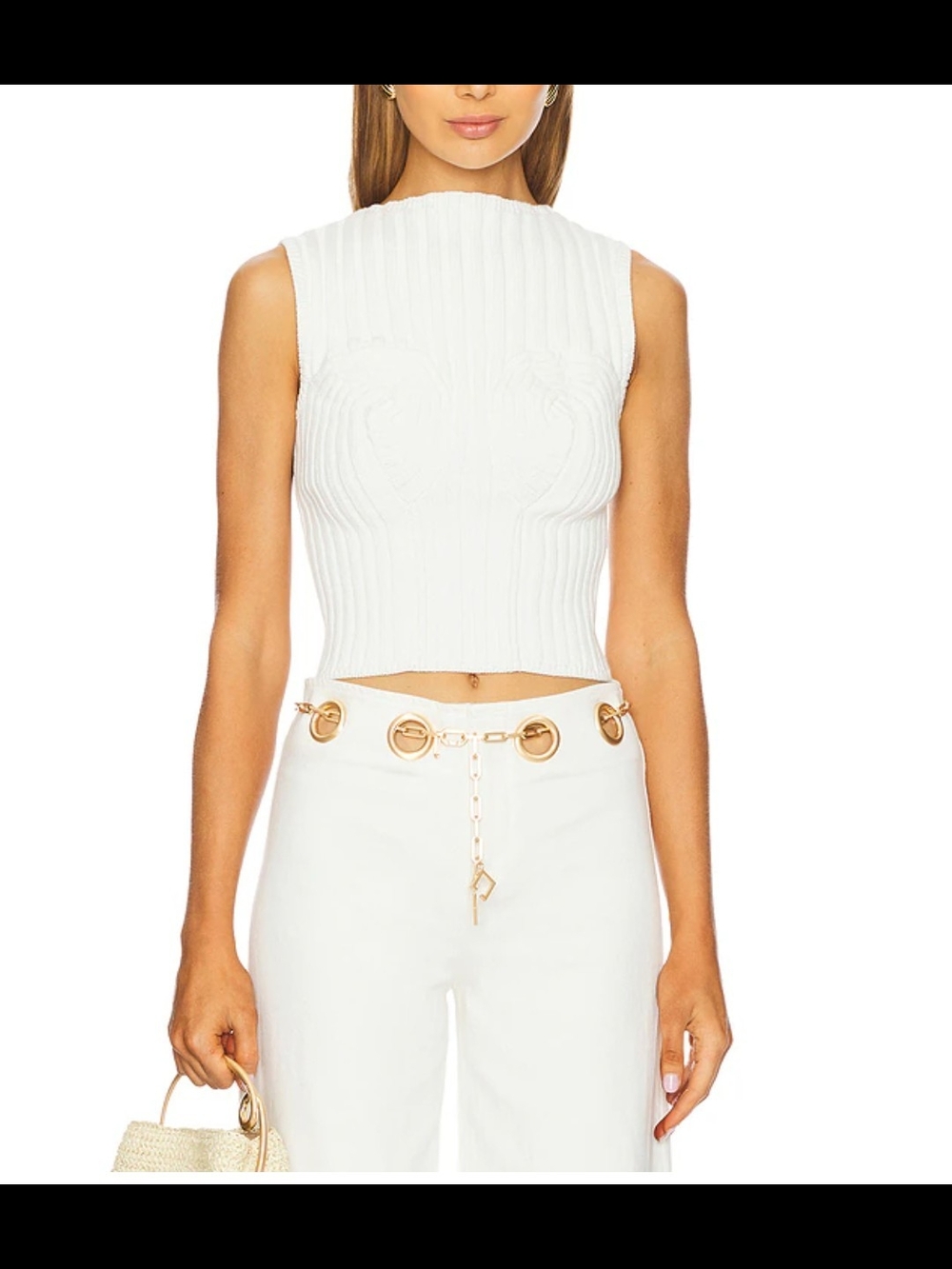 Cult Gaia Ribbed Knit Crop Top - Picture 2 of 5